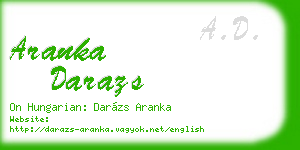 aranka darazs business card