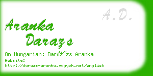 aranka darazs business card